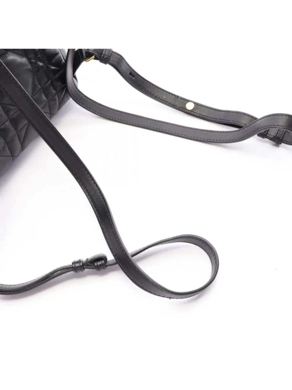 Dior Backpack Caro Small Macro Cannage Black Leather